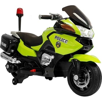 Lean Toys elektrická motorka policajná HZB118 12 V Eva mäkké kolesá l6445 zelená