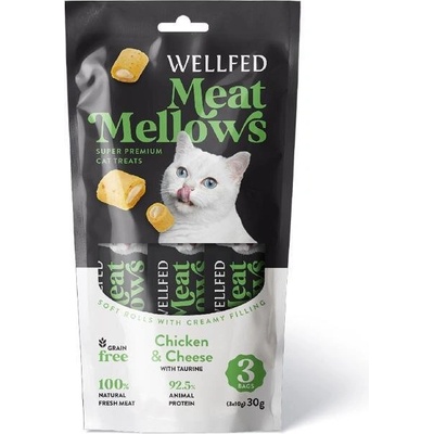 Pet Interest Wellfed Meat Mellows Chicken And Cheese Mеки месни хапки за котка 3*10gr