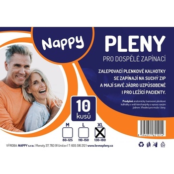 Nappy inkontinence pleny pro dospělé prodyšné zapínací XL 10 ks