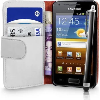 Samsung I9070 Galaxy S Advance Wallet Калъф Бял + Протектор