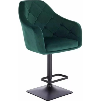 LuxuryForm Design Andora Velur na čiernej hranatej podstave zelená
