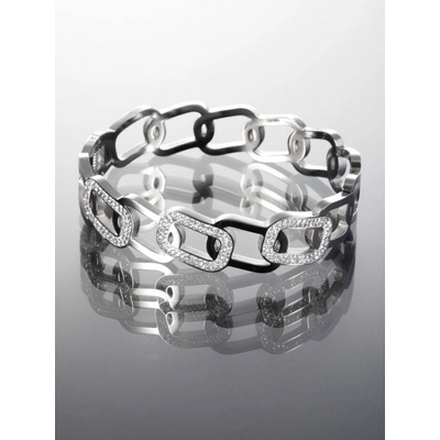 Prosperk náramek z chirurgické oceli řetěz s třpytivými kamínky S0722