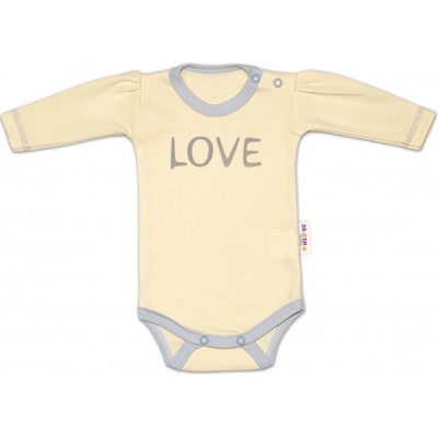 Baby Nellys Body dlhý rukáv Love žltý