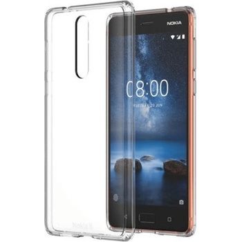 Nokia Хибриден кейс Nokia 8 CC-701, хибриден протектор, Термополиуретанов, прозрачен (NOKIA 8 HYBR CRYS COVER CC-701)