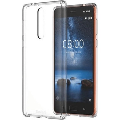 Nokia Хибриден кейс Nokia 8 CC-701, хибриден протектор, Термополиуретанов, прозрачен (NOKIA 8 HYBR CRYS COVER CC-701)