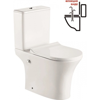 Inter Ceramic Моноблок ICC 7937S BIDET, Inter Ceramic, седалка и капак, порцелан, бял, с биде, 83x65x37.5см (7937S BIDET)