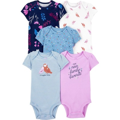 CARTERS CARTER'S Body krátký rukáv Blue Family holka 5ks