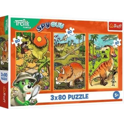 Trefl Trefl: Трефликовци в света на динозаврите пъзел - 3 в 1 (34888)