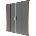 Mexen Velar L Duo преграда за вана с две крила плъзгаща се 160 x 150 см, графит, розово злато - 896-160-003-42-60 (896-160-003-42-60)