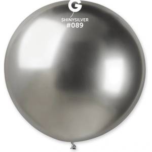 Gemar Кръгъл хромиран балон SHINY 80 см сребрист