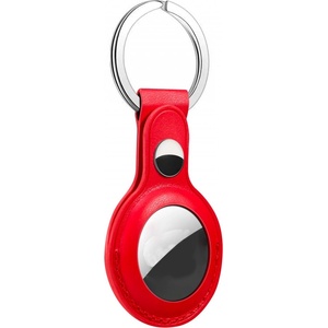 Loco Ключодържател от изкуствена кожа за Apple AirTag - Loco AirTag Dot Vegan Leather Keyring Case (червен) (LOC007RED)