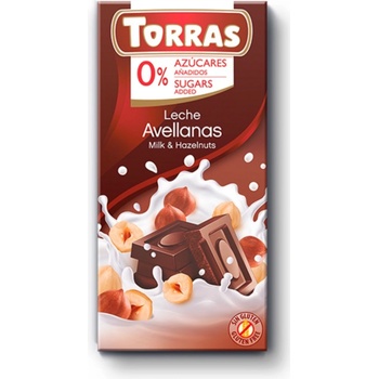 Torras mliečna čokoláda s lieskovými orieškami 75g