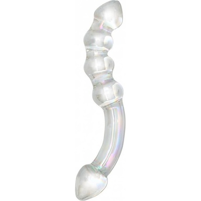 Rimba Xena dvojitý skleněný dildo průhledný