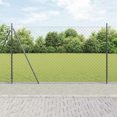 vidaXL Zábradlí s betonovým základem 10 x 1,4 m Ocel potažená PVC Šedá