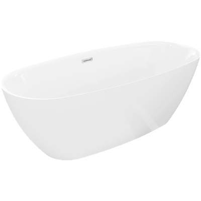 Mexen Luvo Slim свободностояща вана 170 x 75 см, бяла, хромиран прелив - 52801707500-01 (52801707500-01)