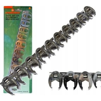 Jonnesway Sada plochých otevřených klíčů, 3/8", 10 - 19 mm 10 kusů - R19H310S