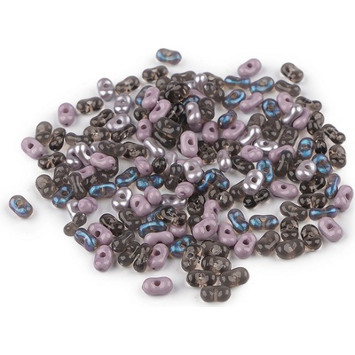 Stoklasa Plastové korálky peanut mix 4x6 mm Balení: 10 g, Varianta: 7 černá šedá 7 černá šedá