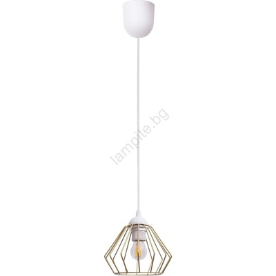 HEXE Пендел CEED GOLD 1xE27/60W/230V Ø 17, 5 см бял/златист (HX0246)