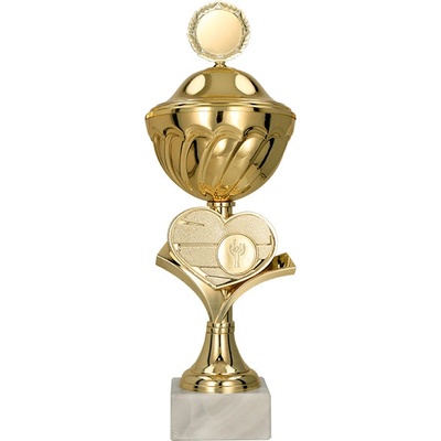Kovový pohár s poklicí Zlatý 25 cm 12 cm