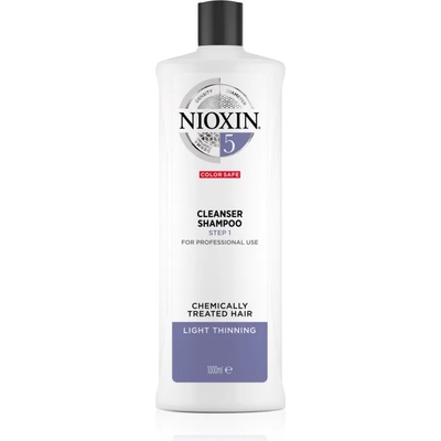 Nioxin System 5 Color Safe Cleanser Shampoo почистващ шампоан за боядисана и оредяваща коса 1000ml