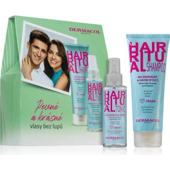 Dermacol Hair Ritual šampon proti lupům a vypadávání vlasů 250 ml + vlasové tonikum pro podporu růstu vlasů 100 ml dárková sada