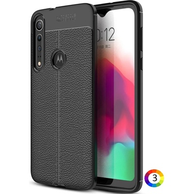 Motorola One Macro / Moto G8 Play Удароустойчив Litchi Skin Калъф и Протектор