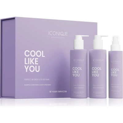 ICONIQUE Professional COOL LIKE YOU ICONIQUE Professional COOL LIKE YOU Perfect Blonde & Silver Violet bezoplachová péče neutralizující žluté tóny 150 ml + ICONIQUE Professional COOL LIKE YOU Perfect