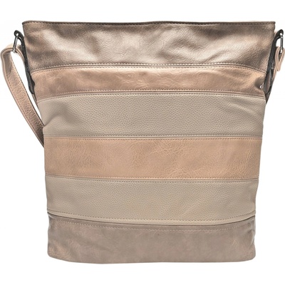 Velká světle hnědocrossbody kabelka s pruhy Valery šedá