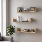 TopMebel Комплект от 3 стенни рафта Dark TopMebel от меламин в цвят дъб 60x15x12cm