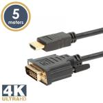 Delight DVI-D (Dual Link) (24+1) - HDMI позлатен кабел 5 м черен 20382 (20382)