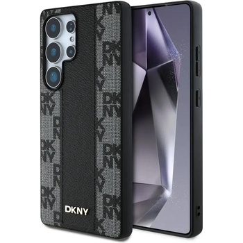 DKNY кожен кариран калъф MagSafe за Samsung Galaxy S25 Ultra Black (3666339423568)