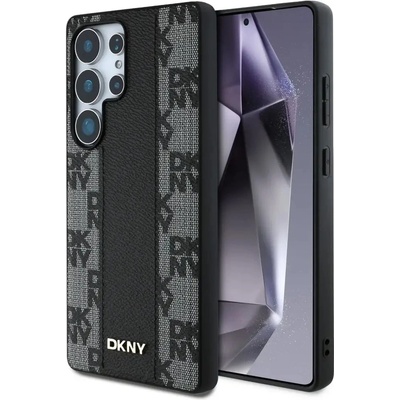 DKNY кожен кариран калъф MagSafe за Samsung Galaxy S25 Ultra Black (3666339423568)