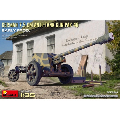 MiniArt German 7 5 cm Anti Tank Gun PaK 40 Early 1:35