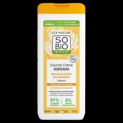 SO’BiO étic sprchový krém Surgras s máslem karité 650 ml