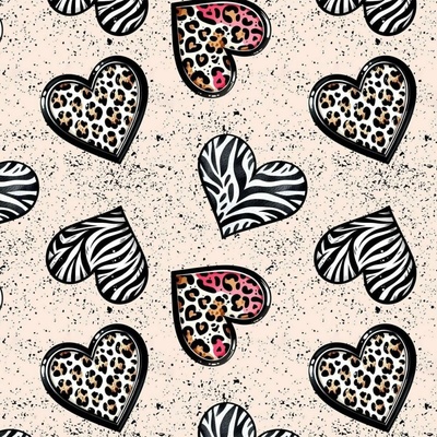 Teplákovina digital - Leopard hearts