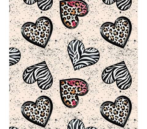 Teplákovina digital - Leopard hearts