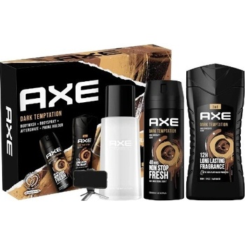 AXE Dark Temptation deodorant sprej 150 ml, sprchový gel 250 ml A voda po holení 100 ml Dárkové balení s držákem na telefon