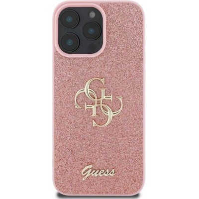 GUESS Калъф Guess - PU Fixed Glitter 4G Metal Logo, iPhone 16 Pro Max, розов (3666339328559)