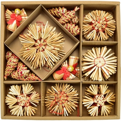 DOMMIO Slaměné vánoční ozdoby 50 ozdob – Zboží Mobilmania