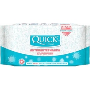 Quickline Антибактериални мокри кърпички Quickline - 15 броя, асортимент (966) - baby