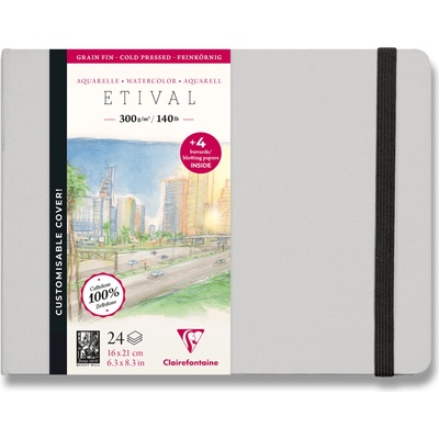 Clairefontaine Akvarelový album Etival Cold Pressed 21 x 16 cm 24 listov 300 g