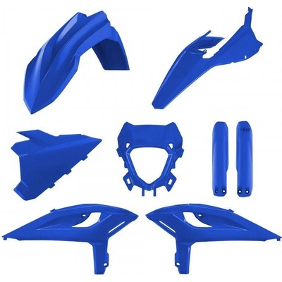 POLISPORT kompletní sada plastů (FULL KIT) BETA RR 2T/4T závodní 25-26; RR 2T/4T X-PRO 25-26 v sadě kryt světla (8681200004) a kryty tlumičů (8399100005) barva modrá