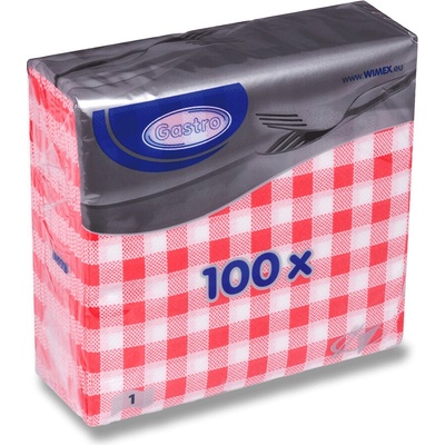 Wimex Gastro ubrousky červené 1V 33x33 cm 100 ks
