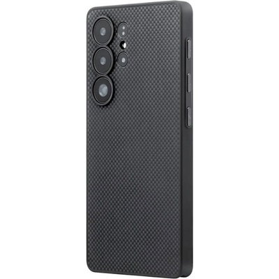 PITAKA PinButton Aramid Fiber MagSafe Case - иновативен кевларен кейс с MagSafe за Samsung Galaxy S25 Ultra (черен)