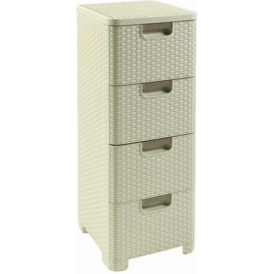 Curver Regál Style 4x14L so šuplíkmi biely 209907
