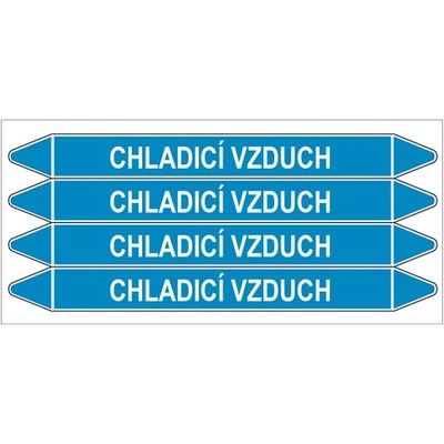 Značení potrubí, chladicí vzduch,4 ks, 250 × 26 mm PZ 008385