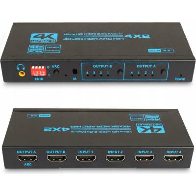 HDMI přepínač PAWONIK 4x2 4K 60Hz ARC