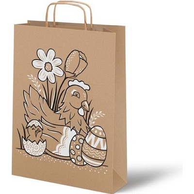 MFP 5252767 Taška velikonoční papír hnědý s uchem 22x28x10cm