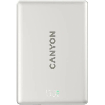 CANYON Външна батерия /power bank/ Canyon OnPower 500, 5000mAh, сива, 1x USB-C, безжично зареждане, 20W (CNS-CPB500G)