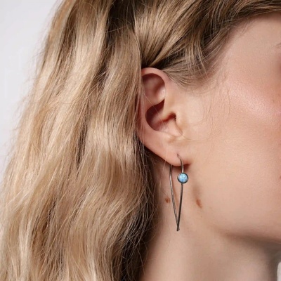 SilveAmo stříbrné protahovací s opálem Světle modrý kamínek C2OPG1562